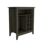 HMS Modern Industrial Espresso Bar Cart with Wine Storage Metal Steel Trolley for Dining Living Room Kitchen or Hotel Use - Image 3