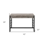 HMS 42" Brown and Black Luxury Modern Writing Desk with Two Drawers for Office or Bedroom General Use Computer Table for