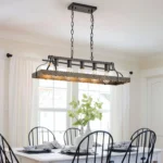 View from below of the five-socket chandelier with bulbs not included.