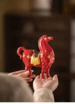 Chinese Red Tang Dynasty Horse Statue - Success Ceramic Horse Figurine, Office Desk Decor, Feng Shui Wealth Ornament