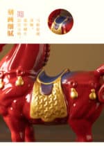 Chinese Red Tang Dynasty Horse Statue - Success Ceramic Horse Figurine, Office Desk Decor, Feng Shui Wealth Ornament