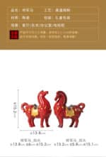 Chinese Red Tang Dynasty Horse Statue - Success Ceramic Horse Figurine, Office Desk Decor, Feng Shui Wealth Ornament – side