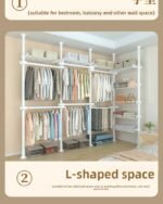 Freestanding coat rack with hooks holding jackets and bags in an entryway, adjustable design with sturdy steel frame