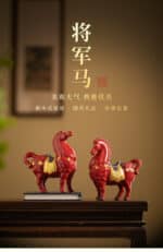 Chinese Red Tang Dynasty Horse Statue - Success Ceramic Horse Figurine, Office Desk Decor, Feng Shui Wealth Ornament