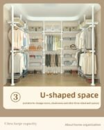 Freestanding coat rack with hooks holding jackets and bags in an entryway, adjustable design with sturdy steel frame