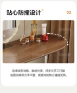 Modern white dressing table with LED mirror and storage drawers