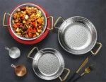 304 stainless steel Spanish seafood rice pot Commercial crayfish plate Flat bottom stewed rice pot Double ear frying pan