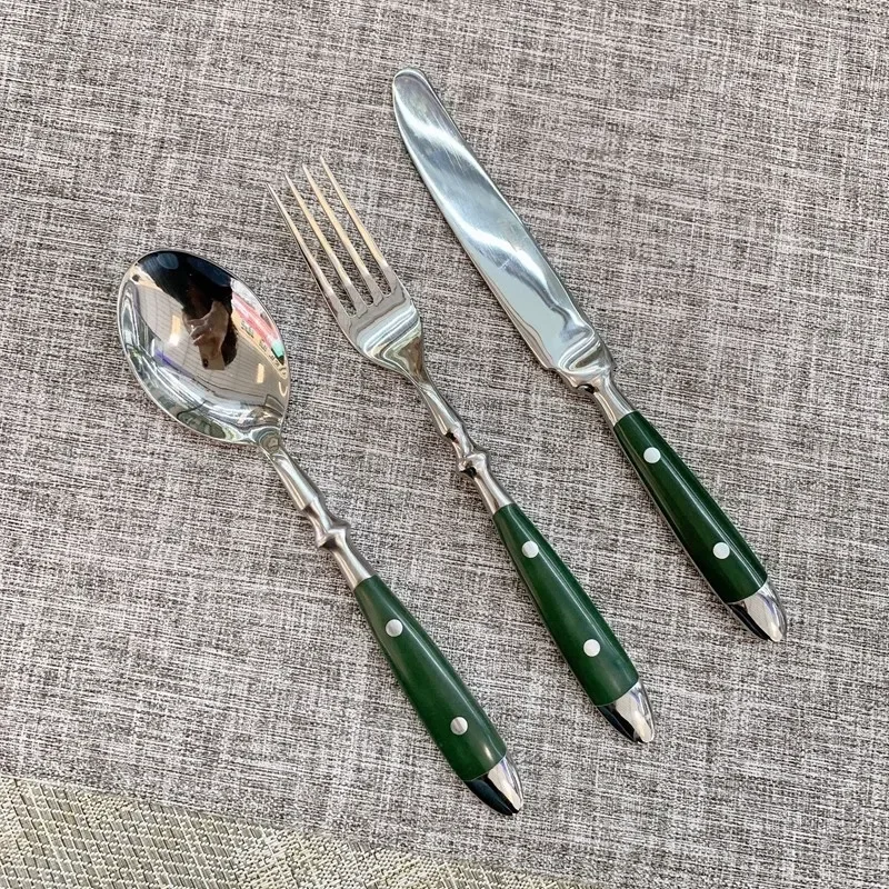 3pcs/5pcs Cutlery Set Stainless Steel Kitchen Utensils Sets Fork Spoons Knife Teaspoons Dinnerware Tableware Sets Wholesale
