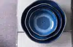 1 Pcs Bone China Bowl Tableware Blue Janpan Rice Soup Dinner Service Retro Ceramic Dinnerware Restaurant Home Kitchen