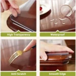 Ultrathick Soft Glass Tablecloth Transparent PVC Table Cloth Waterproof Oil Proof Kitchen Dining Rectangular Table Cover