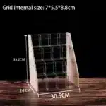 Wood Acrylic Pen Holder with Price Slot Stationery Storage Rack Brush Case Organizer Supermarket Display Stand Cosmetic