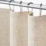 Linen Shower Curtain Beige Boho Farmhouse Shower Curtains for Bathroom Natural Cloth Cotton Fabric Liner Cream