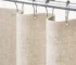Linen Shower Curtain Beige Boho Farmhouse Shower Curtains for Bathroom Natural Cloth Cotton Fabric Liner Cream