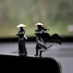 3PCS Mini Samurai Statue Set - Perfect for Car Dashboard Desk Decor – side view
