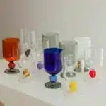 Colorful Glass Cup High Borosilicate Glass Goblet Wine Glass Red Wine Cocktail Glass Colored Glass Champagne Glass – side