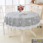 PVC Hotel Waterproof and Oil Proof Large Round Tablecloth Hotel Plastic Round Table Cloth Wash Free and Scald Proof Table