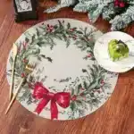 4pcs Christmas Vintage Placemat Merry Christmas Party Decoration 2025 Xmas Santa Claus Placemat Navidad Natal New Year Gift