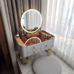 Modern dressing table with storage for makeup and jewelry - Goldoma luxury furniture