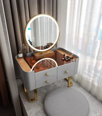 Modern dressing table with storage for makeup and jewelry - Goldoma luxury furniture