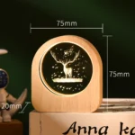 Custom Photo Crystal Ornament & Wooden Base Personalized Photo Engraving Miniature Figurine Home Office Decor
