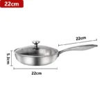 22-28cm Inch Tri-ply 18/8 Stainless Steel Chef's Pan,Frying Pan with Lid,Induction Pan,Pot and Pan Set,Dishwasher and Oven