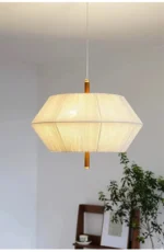 Wabi Sabi Hemp Rope Rattan Led Pendant Light For Living Room Dining Room Bar Hotel Wood Chandelier Hanging Lamp Fixture