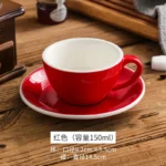 Creative Color 150ml Espresso Cup with Saucer Home Dessert Plate Tea Cup Couple Mug Gift Office Mug Tabletop Decoration