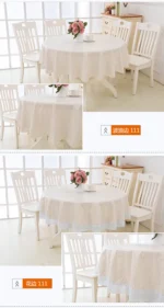 PVC Hotel Waterproof and Oil Proof Large Round Tablecloth Hotel Plastic Round Table Cloth Wash Free and Scald Proof Table