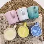 350ml Colorful Ceramic Mug with Handle,Kitchen Porcelain Coffee Cup,Water Milk Cups,Microwave Oven,Dishwasher Safe,Drinkware,