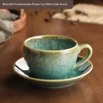 1Pc300ml Retro Ceramic Coffee Cup and Saucer Coffee Mug Suitable for Afternoon Tea Milk Cup Latte Cup Dessert Plate Set Gift