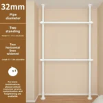Freestanding coat rack with hooks holding jackets and bags in an entryway, adjustable design with sturdy steel frame