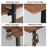Standing Desk w/ 2 Adjustable Monitor Shelves,Electric Stand Up Desk with Memory Controller & Adjustable Height