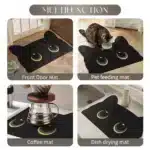 Cute Black Cat Shaped Quick-Dry Diatomaceous Earth Bath Mat Funny Cat Lovers Soft Diatom Mud Absorbent Floor Mat – base