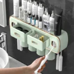 Magnetic Adsorption Inverted Toothbrush Holder 2 Automatic Toothpaste Squeezer Dispenser Storage Rack Bathroom Accessories