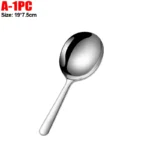 Stainless Steel Serving Spoons Dining Soup Rice Spoon with Drain Hole Heat Insulated Handle Kitchen Utensils Restaurant