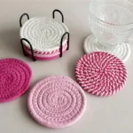 4Pcs 11x11cm Small Round Cotton Woven Coffee Mug Tea Cup Coaster Table Placemat Plate Mat Kitchen Insulation Pad