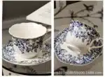 Ceramic Coffee Cup English style blue and white porcelain coffee cup with dish set Ceramic retro European afternoon tea mug