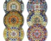Elegant porcelain dinner plate set arranged on a wooden table
