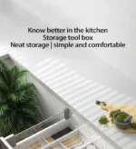 Kitchen drawer organizer with compartments for cutlery and utensils