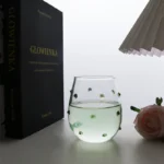 Colorful Stones Dots Glass Cup High Borosilicate Glass Transparent Drink Water Cup Milk Coffee Juice Glass – base detail