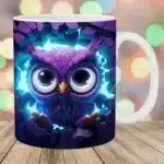 3D cute owl mug 11oz creative coffee mug bird lover friends christmas gift mug home juice cup – styled in a modern Tabletop