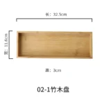 Elegant bamboo serving tray with Japanese-style square design, perfect for serving tea or fruit