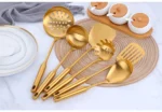Big Salad Spoon Fork Set Stainless Steel Kitchen Food Server Pasta Utensils Public Gold Tableware Using Buffet Restaurant Tools - Image 26