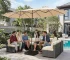 Large 15ft patio umbrella with base included in outdoor setting