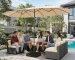 Large 15ft patio umbrella with base included in outdoor setting