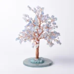 Aquamarine Lucky Tree Natural Crystal Tree Handmade Gemstone Decoration Agate Slices Stone Mineral Ornaments Office Decor