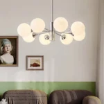 Nordic Designer Multi Head Glass Led Chandelier for Bedroom Living Room Dining Room Decoration Lighting Fixtures Hanging