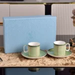Crystal Swan Espresso Cup and Saucer Tea Set High Value Gift Box for Housewarming Present Luxury Tableware Cups and Mugs