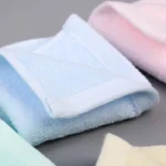 Soft kids washcloth in solid color, cotton face towel for baby bath