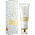 AILKE whitening cream jar with hyaluronic acid on white table